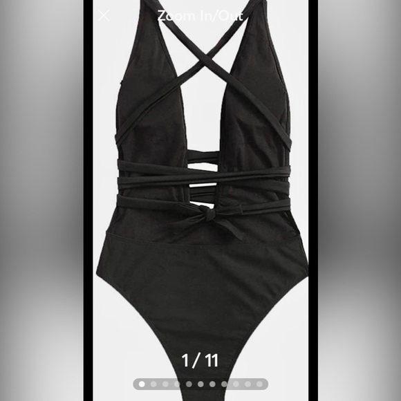 NWOT SWIMSUIT Black One Piece Plunge by Sweaty Rocks - Picture 1 of 12